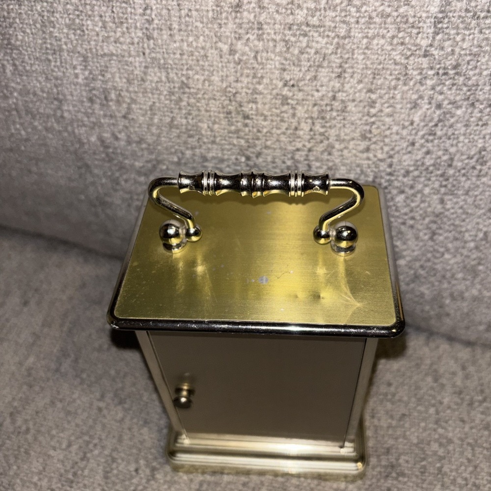 Vintage Seth Thomas Gold Brass Rapture Carriage Quartz Clock Model 243 90s Retro - Picture 5 of 9